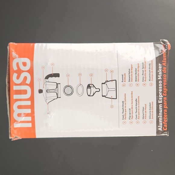 IMUSA STOVETOP ESPRESSO MAKER, 3 Shot, New in Box Moka Pot - Picture 4 of 17